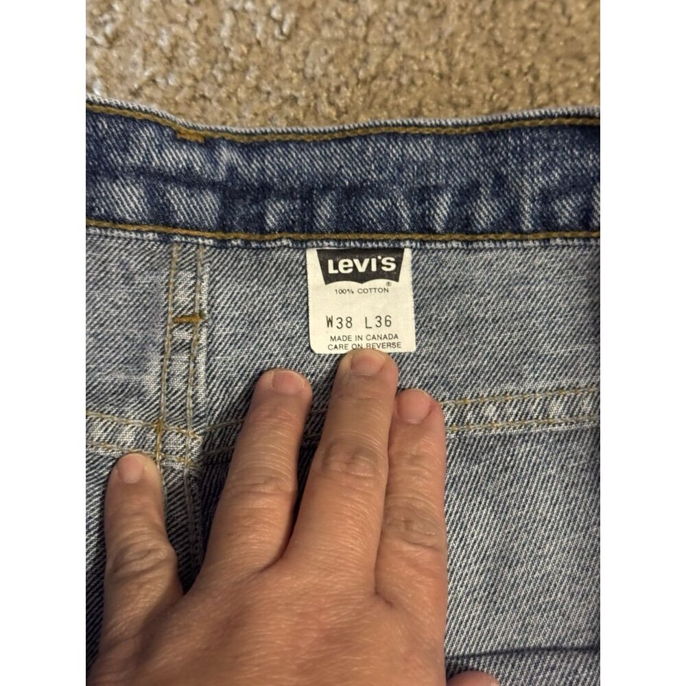 ‘93 VTG LEVIS 550 Denim Jeans 38x36 (Fits 36x35) Casual Tapered Med Wash - Picture 3 of 10